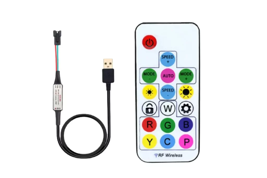 WS2812b (neopixel) RF fjernkontroll