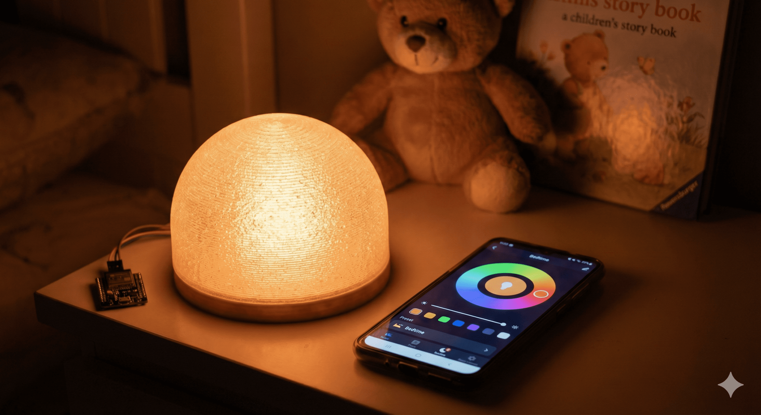 WiFi-Styrt Nattlys for Barnerommet