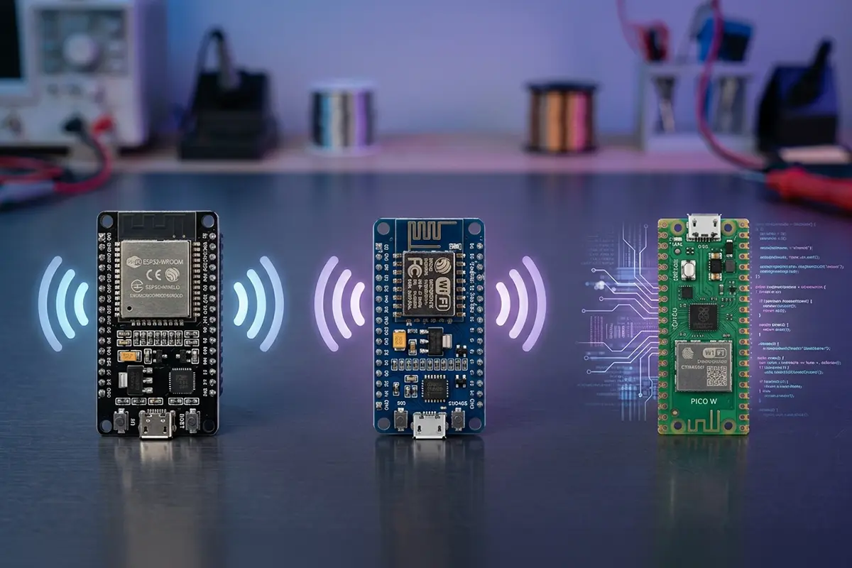 ESP32 vs ESP8266 vs Raspberry Pi Pico W — hva bør du velge i 2026?
